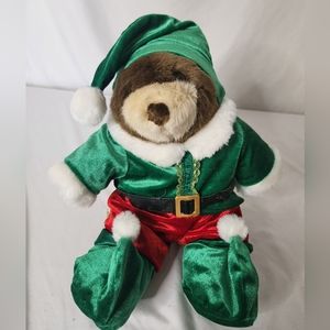 Vintage Build-A-Bear Workshop Santa's Elve in green and red outfit